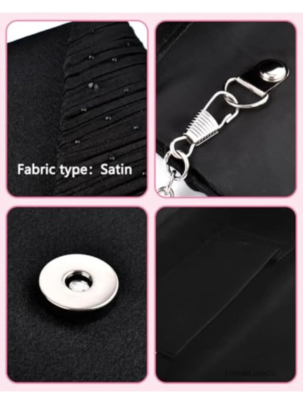 Satin Envelope Clutch with Rhinestones Crossbody Shoulder Bag Evening Wedding
